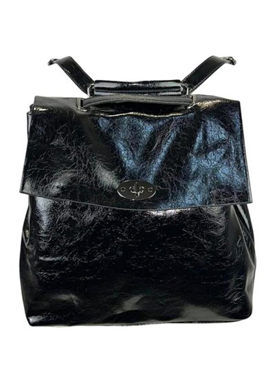 Mochila solapa brillo black