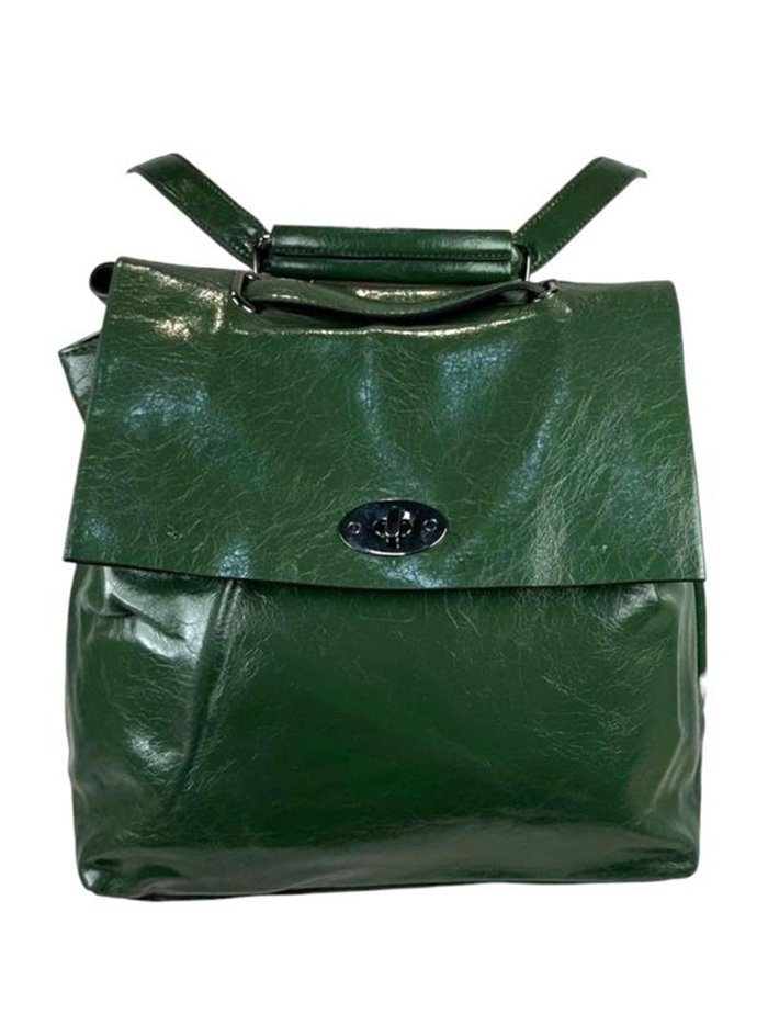 Backpack with flap green