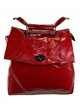 Backpack with flap plum-red