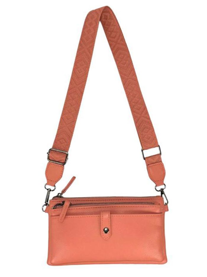 Mini crossbody bag with zip naranja