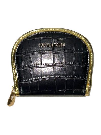 Mock croc print purses negro