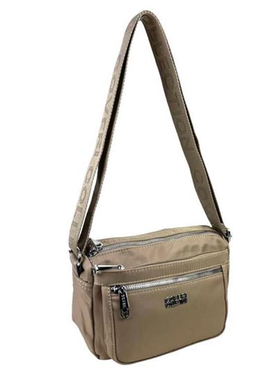 Nylon crossbody bag taupe