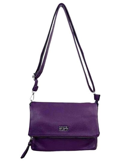 Crossbody bag with flap morado