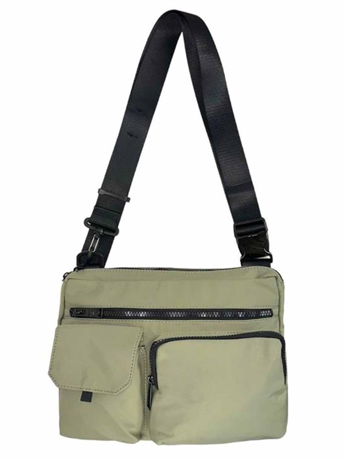 Nylon crossbody bag verde-claro