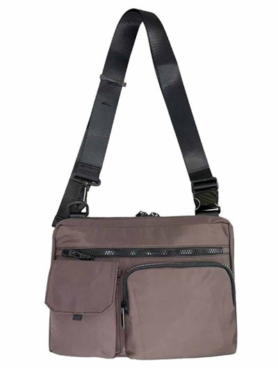 Nylon crossbody bag marron