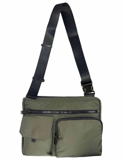 Nylon crossbody bag verde-oscuro