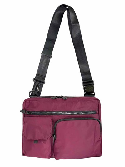 Nylon crossbody bag granate