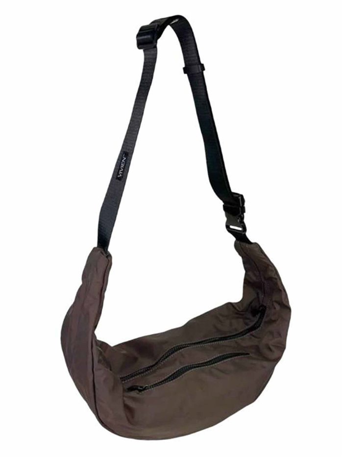 Nylon belt bag marron