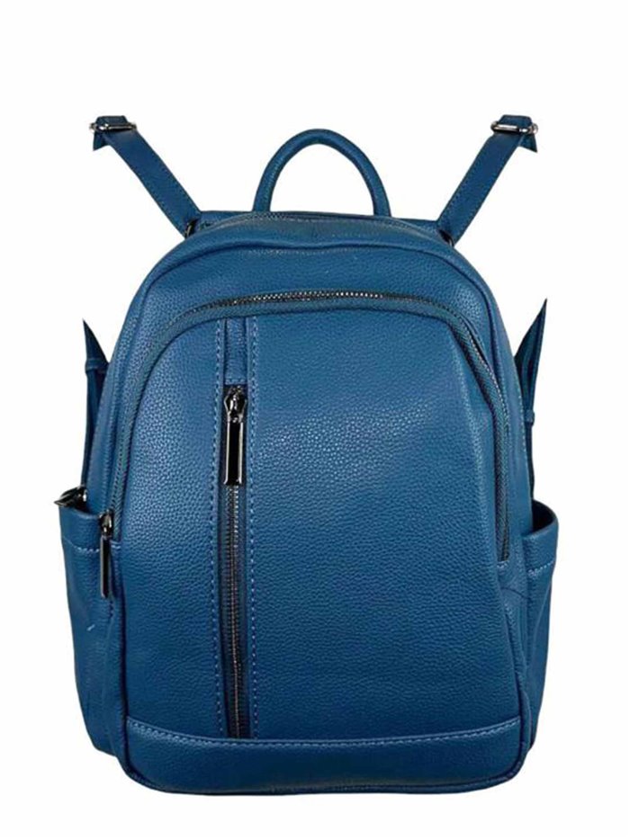 Backpack with zip azul