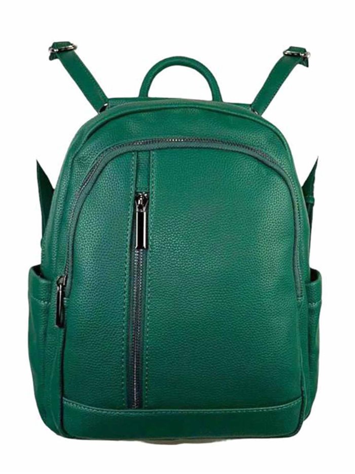 Backpack with zip verde-botella