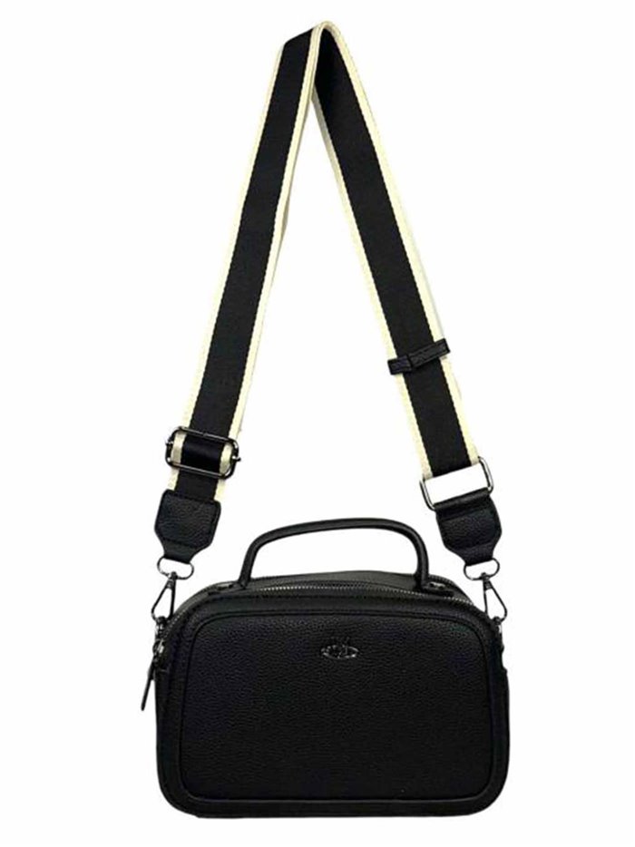 Crossbody bag with zip negro