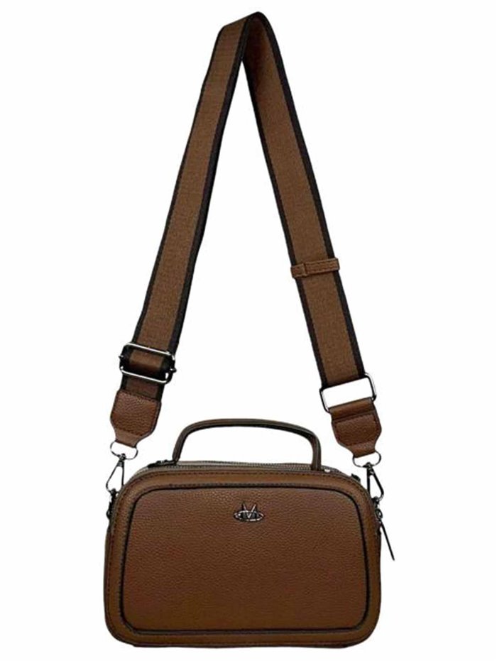 Crossbody bag with zip marron-oscuro