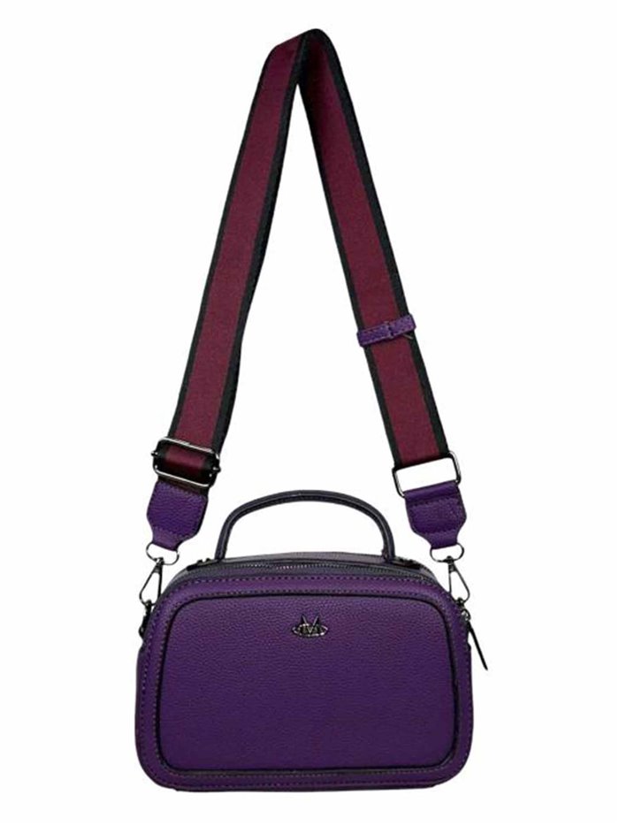 Bandolera cremalleras morado