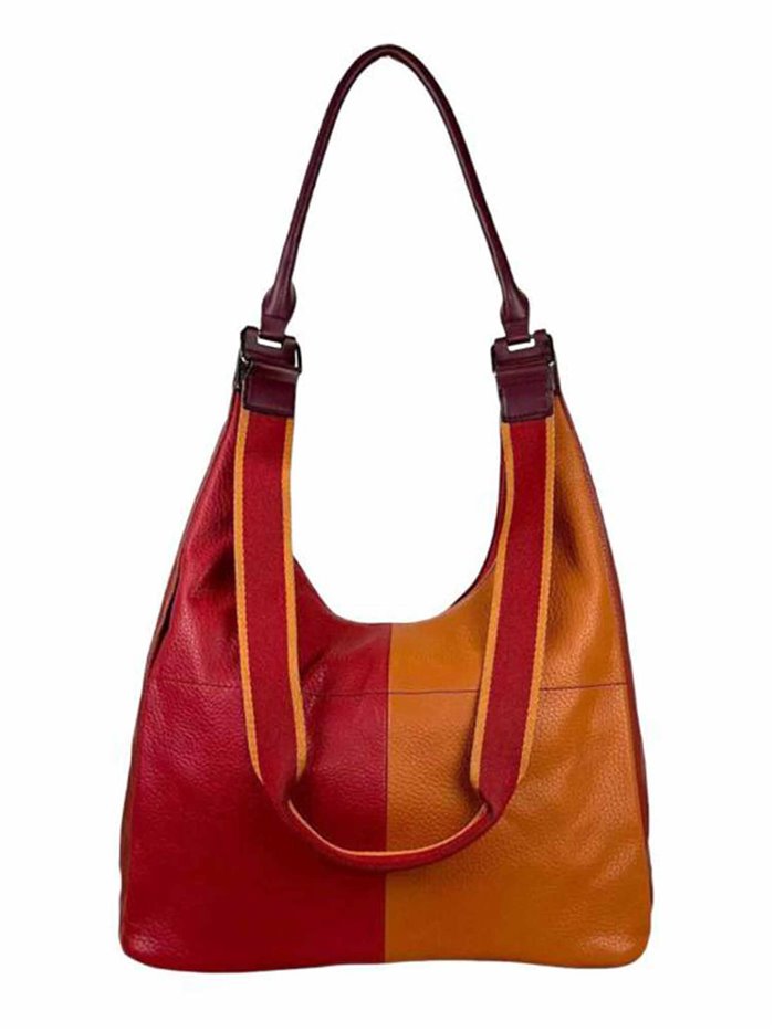 Contrast tote bag rojo