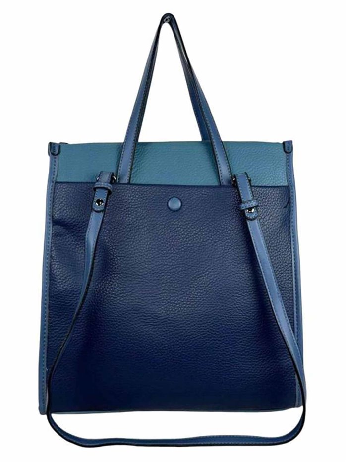 Contrast tote bag azul