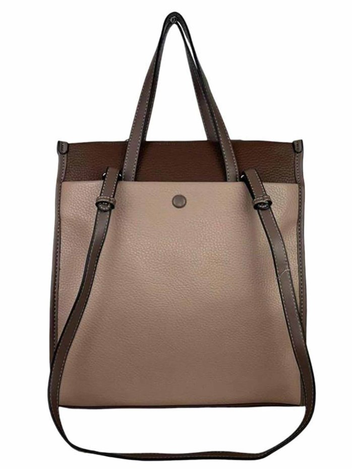 Contrast tote bag taupe