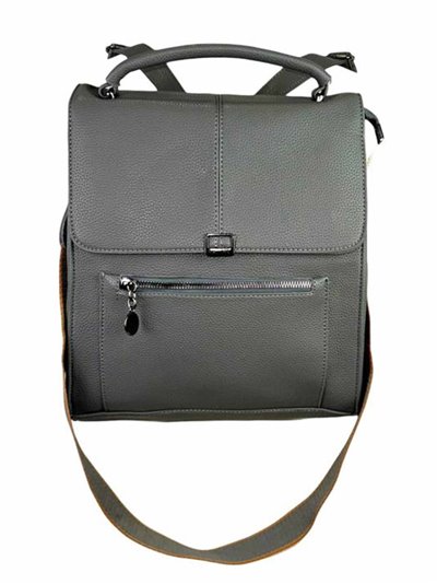 Minimal backpack with flap gris