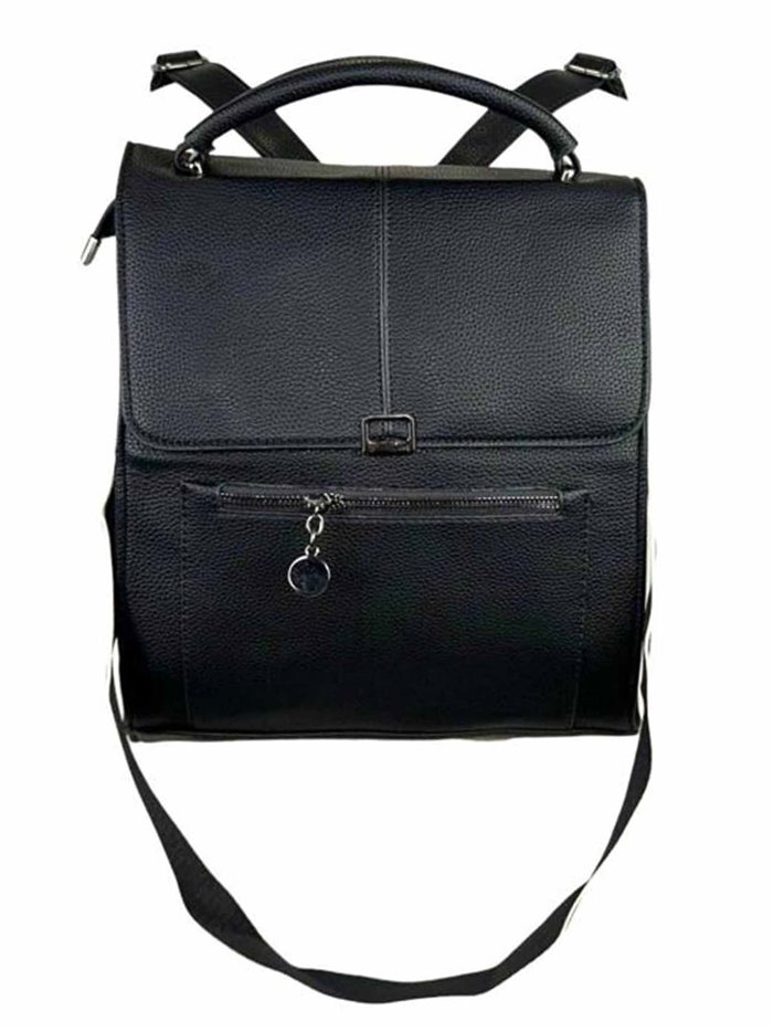 Minimal backpack with flap negro