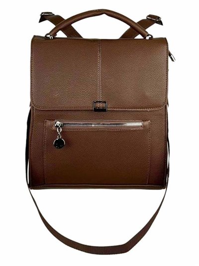 Mochila minimal solapa marron-oscuro