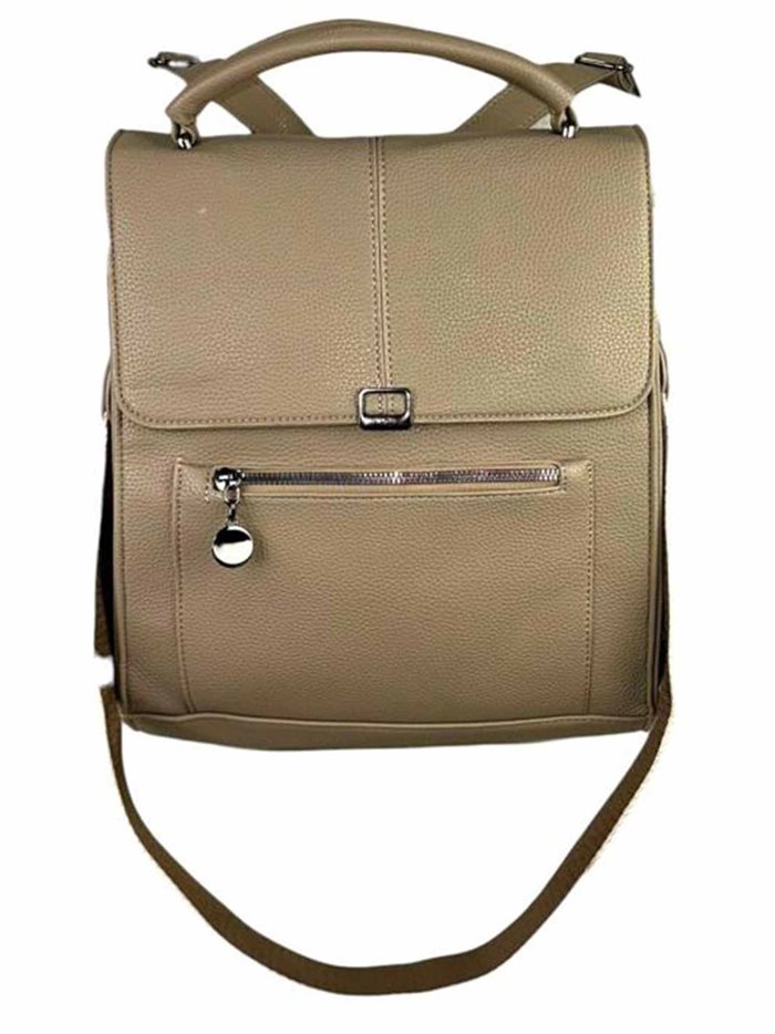 Minimal backpack with flap taupe