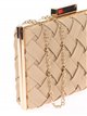 Faux leather braided clutch camel