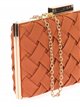 Faux leather braided clutch cafe