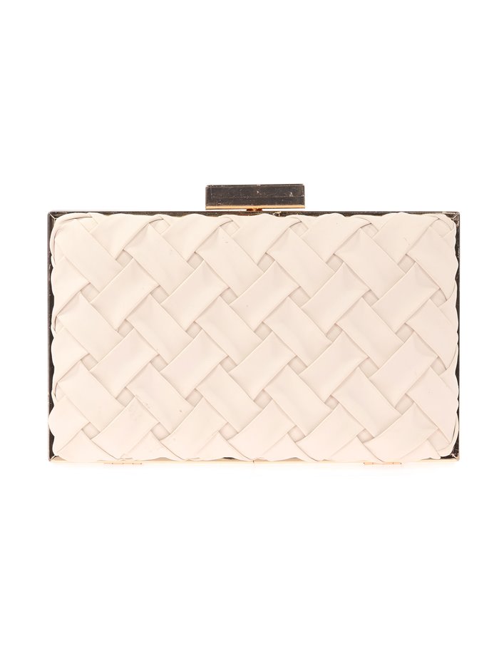 Clutch fiesta trenzado beige