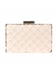 Faux leather braided clutch beige