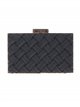 Faux leather braided clutch negro