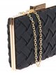 Faux leather braided clutch negro