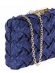 Satin braided clutch azul-marino