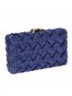 Clutch fiesta raso trenzado azul-marino