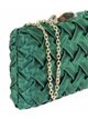 Satin braided clutch verde-botella