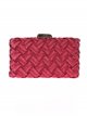 Satin braided clutch granate