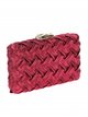 Satin braided clutch granate