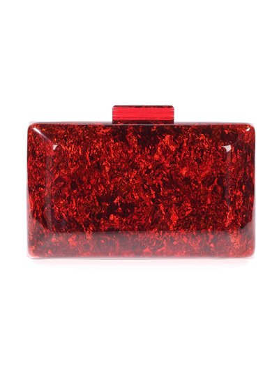 Marble effect clutch multi-rojo