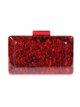 Marble effect clutch multi-rojo