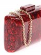 Marble effect clutch multi-rojo