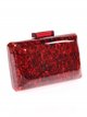 Marble effect clutch multi-rojo