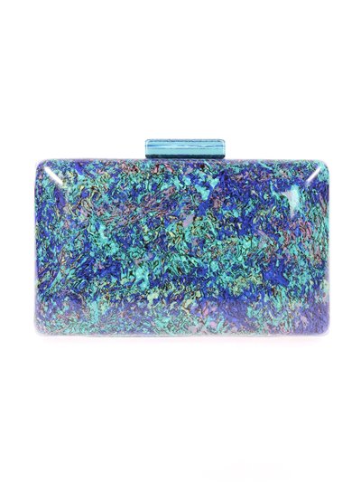 Marble effect clutch azul-verde-ii