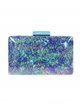 Marble effect clutch azul-verde-ii