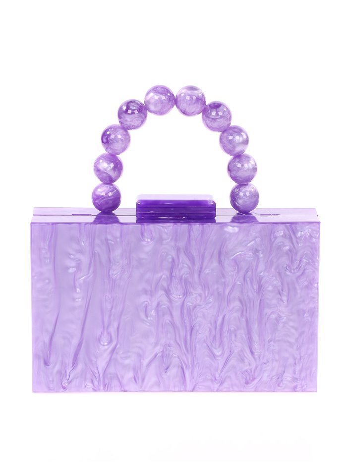 Marble effect clutch violeta