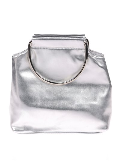 Faux leather clutch plata