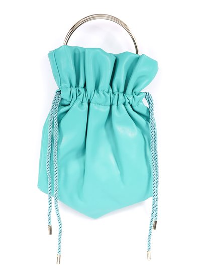 Faux leather bucket bag teal