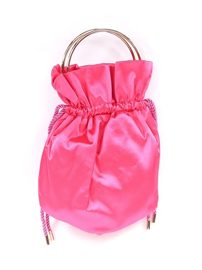 Satin bucket bag fucsia-fresa