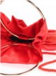 Satin bucket bag rojo