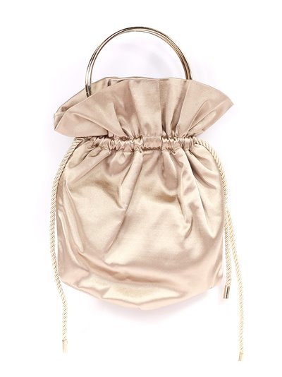 Satin bucket bag taupe