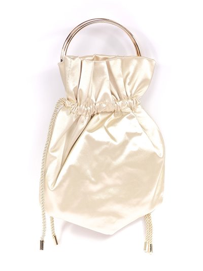 Satin bucket bag beige