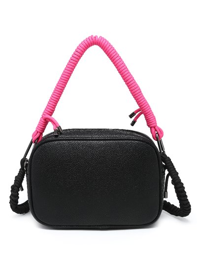 Crossbody bag with handle detail black