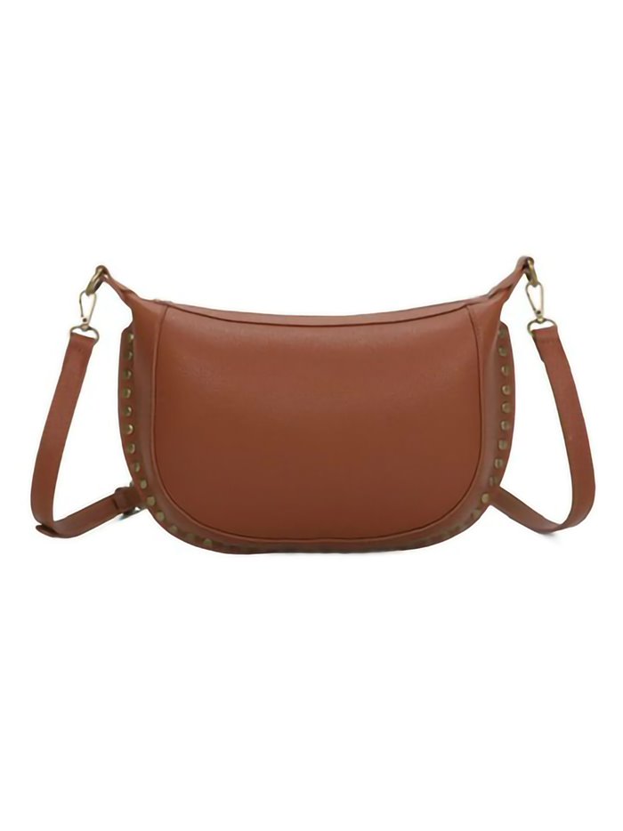 Studded crossbody bag brown